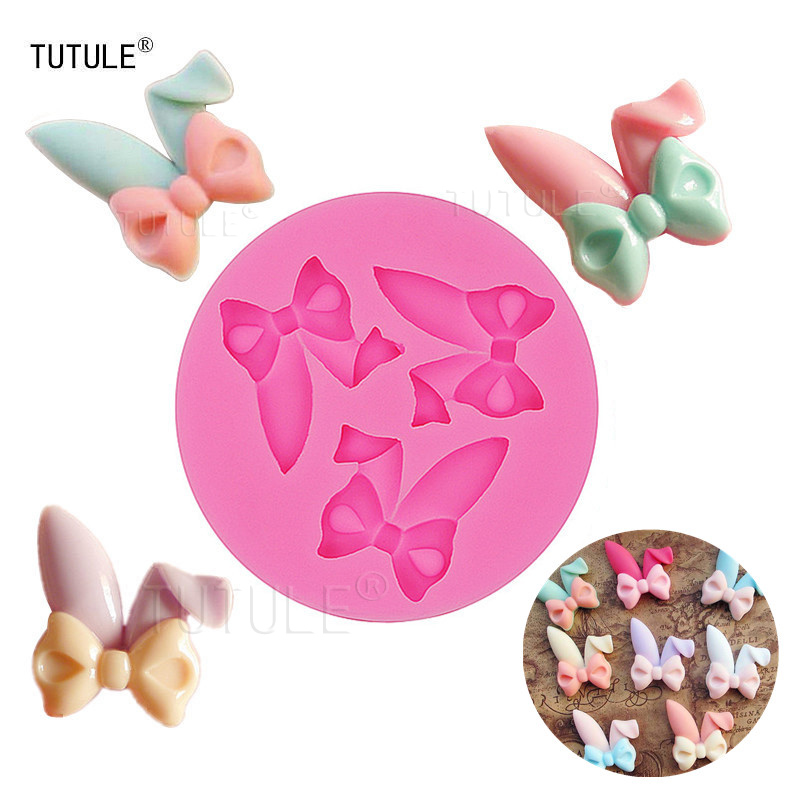 Bunny Cake Mold - 미니 토끼 귀 리본 장식 머리