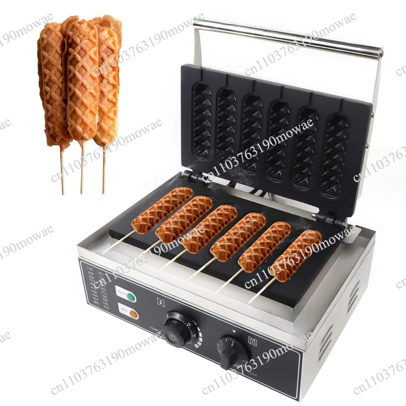 Corn Dog Stick - 6구 논스틱 와플바 메이커 스테인리스 스틸