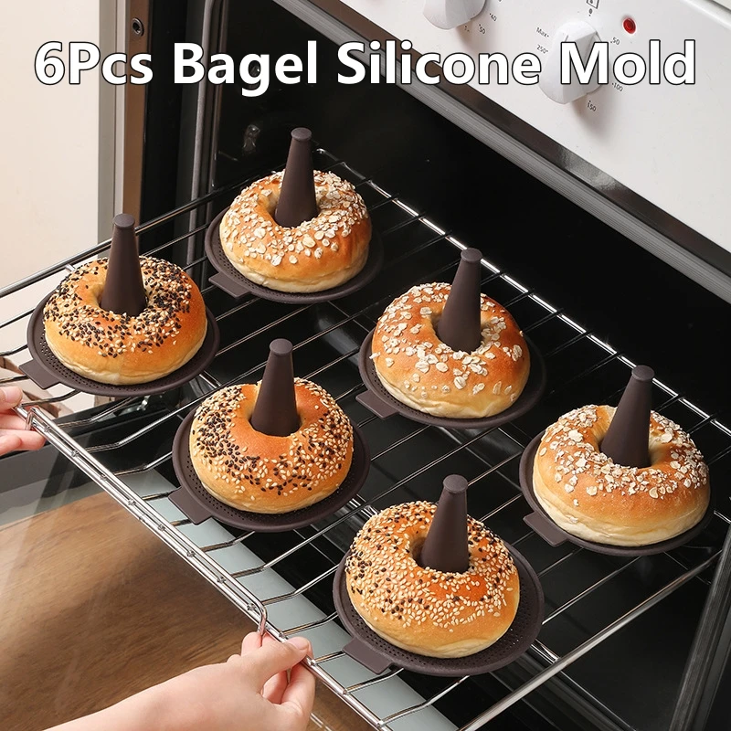 Donut Mold Silicone - 6Pcs 베이글 도구 실리콘 몰드 세트
