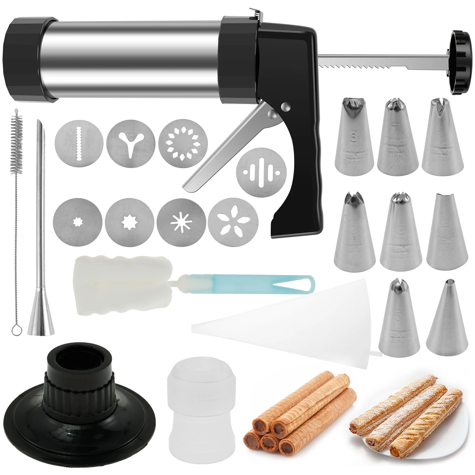 Churros Maker Gun - Churro 메이커 기계 스테인레스 스틸 Churro