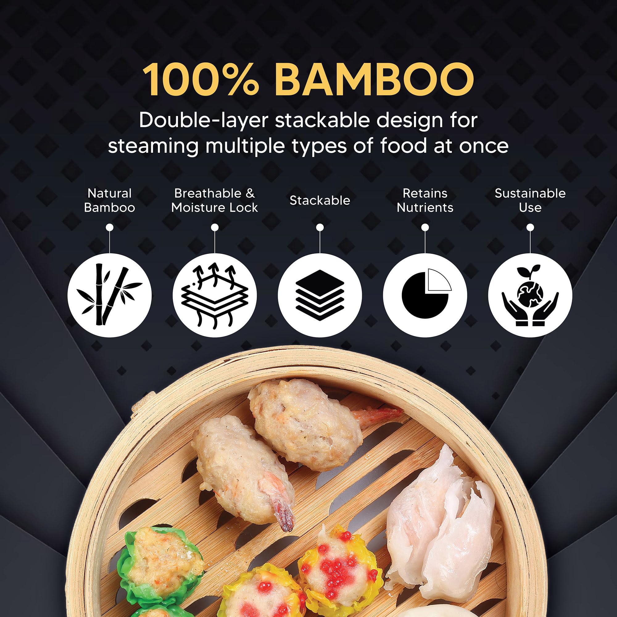 10인치 대나무 찜기 (뚜껑 포함) - 100% 천연  - Bao Steamer Bamboo 리뷰 및 가격
