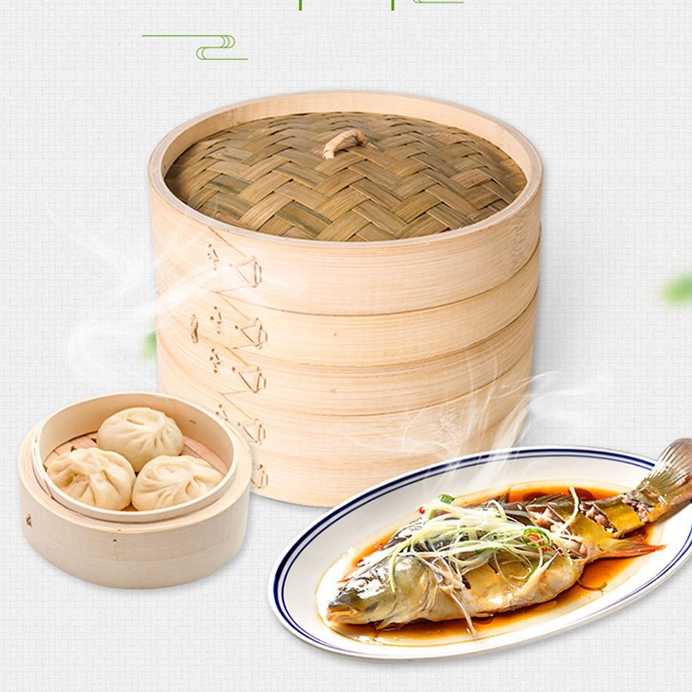 중국식 찜기 대나무 찜기 뚜껑이 있는 딤섬 찜기 바오  - Bao Steamer Bamboo 리뷰 및 가격