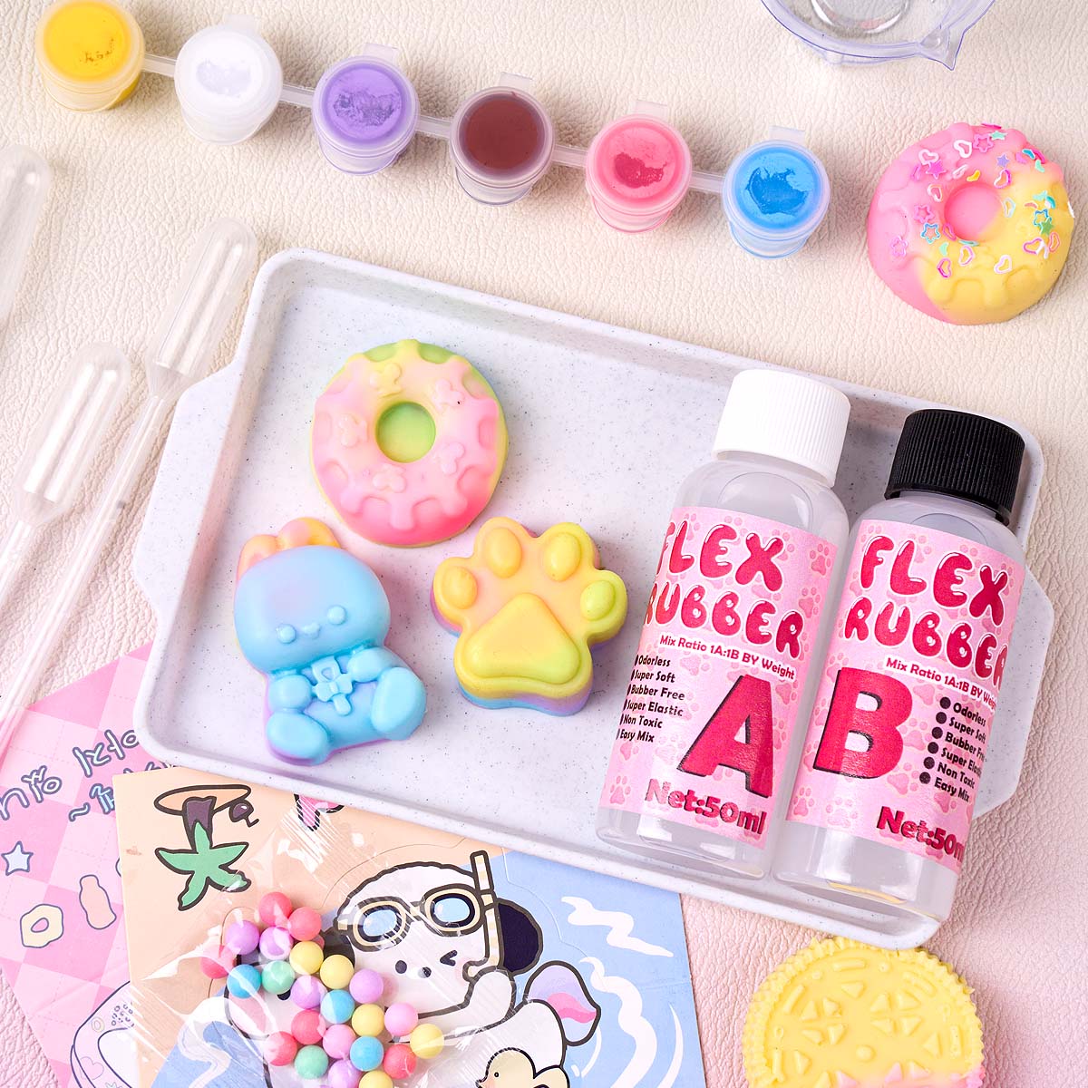 타바 스퀴시 메이커 키트 플렉스 러버 AB 세트 고양이 - Donut Mold Silicone 리뷰 및 가격
