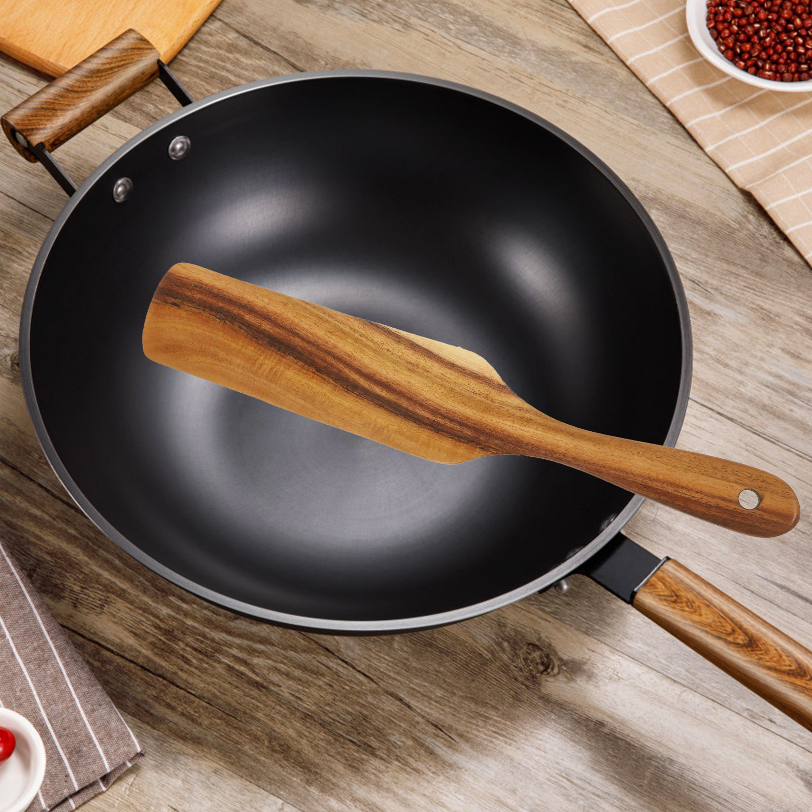 주방 요리용 주걱 긴 손잡이 나무 주걱 프리미엄 우드  - Okonomiyaki Spatula 리뷰 및 가격