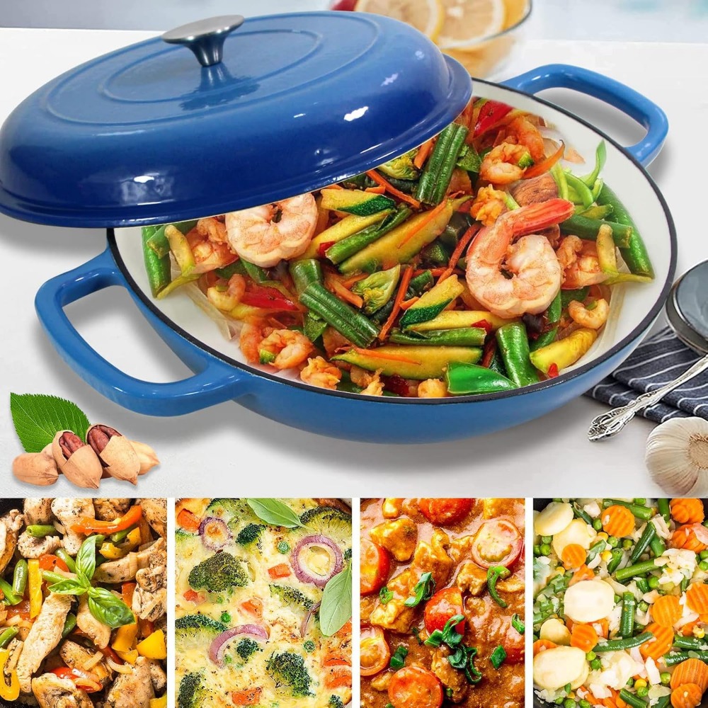 4.5L 네덜란드 오븐 수프 냄비 주철 캐서롤 브레이저 - Cast Iron Corn 리뷰 및 가격