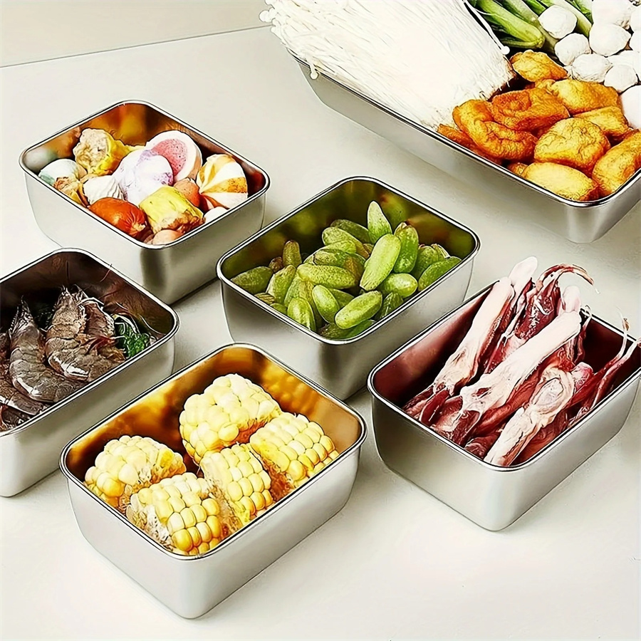 1/3/5pcs 스테인레스 스틸 식품 보관 상자 뚜껑이 - Dim Sum Basket 리뷰 및 가격