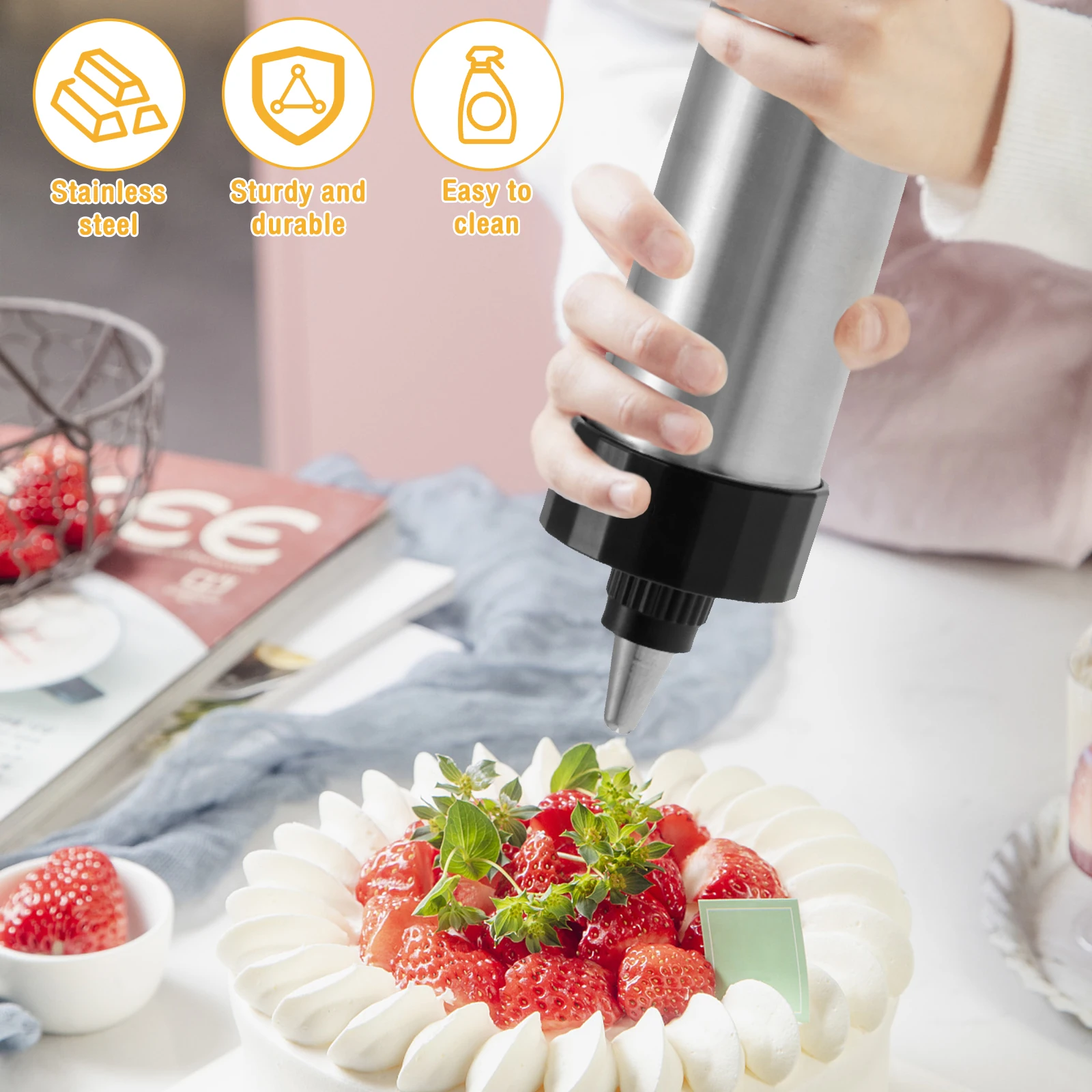 Churro 메이커 기계 스테인레스 스틸 Churro  - Churros Maker Gun 리뷰 및 가격